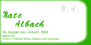 mate albach business card