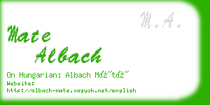 mate albach business card